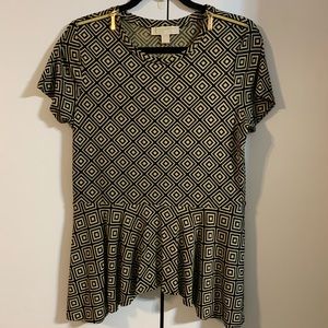 Michael Kors print top with zipper detailing size medium.